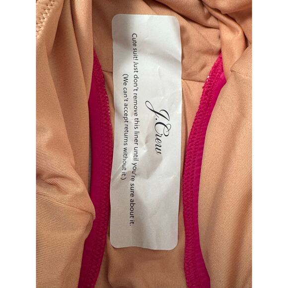 NWT J. Crew Ruched Ruffle One Piece Swimsuit Radiant Fuchsia Size 14 - Picture 6 of 13